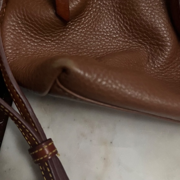 Dooney & Bourke Genuine Florentine Vacchetta Leather Purse Brown Crossbody - Picture 10 of 15